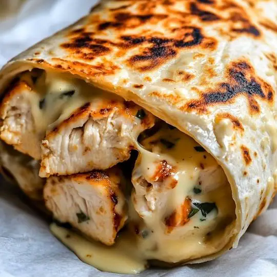 Cheesy Garlic Chicken Wraps